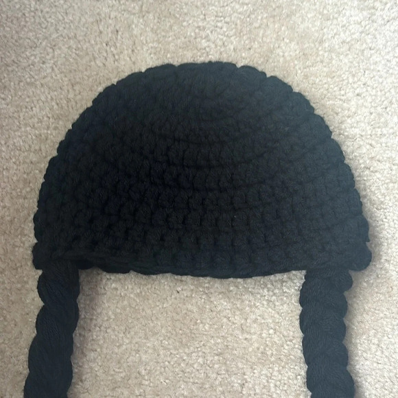 EUC Black Braids Crochet Hat - Picture 2 of 7